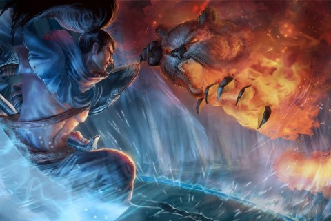 英雄联盟亚索与安妮战斗 英雄联盟亚索与安妮