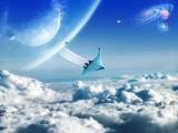 遨游太空的战斗机