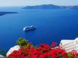 希腊蓝色爱琴海风景