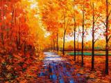 秋天景色水彩画